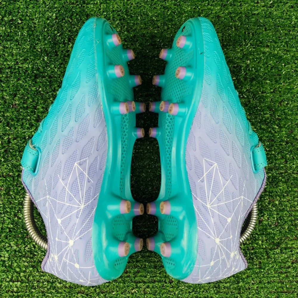 Deja Tu Huella Soccer Cleats Kids 3 Teal Purple Gradient Firm Ground Athletic